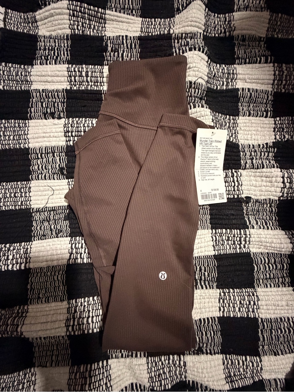 lululemon athletica Wunder Train Ribbed HR Tight in Chocolate Brown